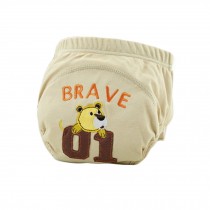 Lovely Cartoon Animal Pattern Baby Elastic Cloth Diaper Cover (M,9-11KG,Bear)