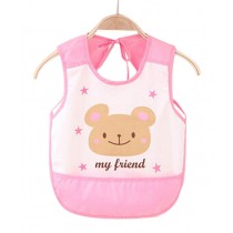 Waterproof Breathable Baby Bib Overclothes Painting Smock Apron Sleeveless Pink