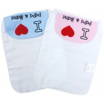 2 Lovely Heart Baby Cotton Gauze Towel Wipe Sweat Absorbent Cloth Mat Towels