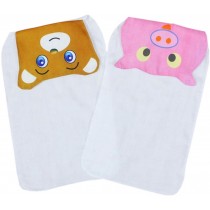 2 Lovely Bear/Pig Baby Cotton Gauze Towel Wipe Sweat Absorbent Cloth Mat Towels
