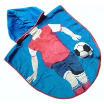 Lovely Cartoon Series Blue Football Boy Hooded Bath Towel (120*60CM)