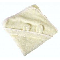Yellow Animal Ear Soft Baby Hooded Bath Towel (90*90CM)