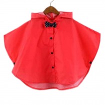 Toddler Rain Day Outerwear Baby Rain Jacket Infant Raincoat  RED Bowknot S 2-3Y