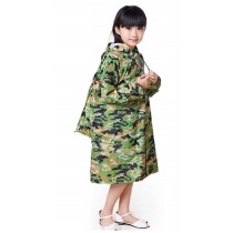 Korean Cute Childern Raincoat Fashion Children Rainwear Green Camouflage M