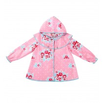 Korean Baby-Girls Princess Dress Raincoat Fashion Children Rainwear Pink S