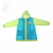 Korean Star Lovely Baby Raincoat Fashion Children Rainwear Blue Dot S