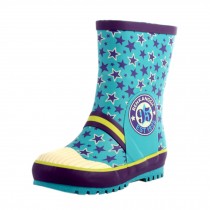 Cute Starry Kids' Rain Boots Blue Children Rainy Days Shoes 16.5CM