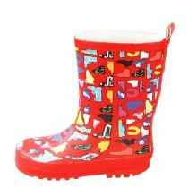 RED Printing Toddler Rain Shoes Baby Rain Boot Rainy Day Wear Rubber Shoes