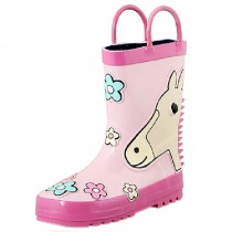 Infant Rainy Day Wear Toddler Rain Shoes Baby Rain Boot Rubber Shoes Horse PINK