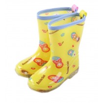Fashion Toddler Girls Yellow Matryoshka Rain Boot
