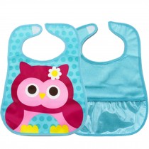 Waterproof Baby Burp Cloths Infant Dribbler Nest Solutions Bibs(Owl)