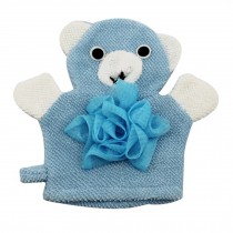 Cute Cartoon Baby Bath sponge Gentle Exfoliating Bath Glove (Blue)