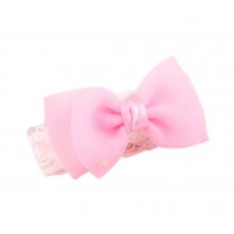 Cute Pink Big Bow Girl Headdress Lace Headband Baby Accessories
