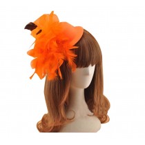 Beautiful Charming Feather Hairpin for Parties/Stage/Wedding,Hat,Orange