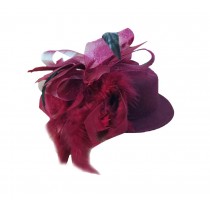 Beautiful Charming Feather Hairpin for Parties/Stage/Wedding,Hat,Claret
