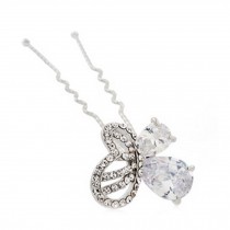 Noble Bride Alloy Diamond Butterfly Pattern Hairpin Hair Ornaments