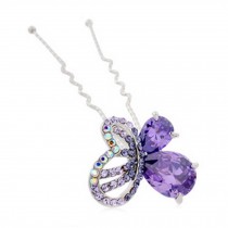 Noble Butterfly Pattern Alloy Diamond Lady Hair Ornaments Hairpin