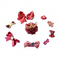 Set of 10 Red Small Snap Clips Hair Pins Hair Claw Hair Accessories for Girls