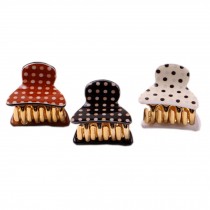 Set of 5 Small Hair Claws Polka Dots Hair Pins Lovely Hair Grips Random Colors