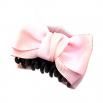 [Set Of 2] Handmade Bowknot Jaw Clip Hair Styling Claws, 3.7 inches, PINK