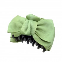 [Set Of 2] Handmade Bowknot Jaw Clip Hair Styling Claws, 3.7 inches, GREEN