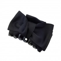 [Set Of 2] Handmade Bowknot Jaw Clip Hair Styling Claws, 3.7 inches, BLACK