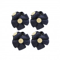[Set of 4]Fashion Knit Bowknot Small Jaw Clip Hair Styling Claws,2.4 inches,NAVY