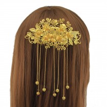 Exotic Allure Chinese Golden Hair Comb, Cheongsam Hair Accessory