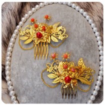 Set Of 2 Charming Traditional Chinese Wedding Exquisite Hair Combs Accessory