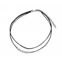 7 Beads Neck Strap The Fashion Black Tape Necklace