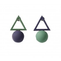 European Style Simple Triangles Temperament Earrings Asymmetric Earrings,Purple