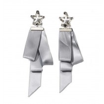 European Style Ribbon Individuality Earrings Asymmetric Earrings, Gray