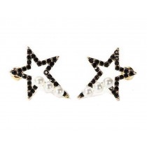 European Style Five-pointed Star Bead Individuality Dangler Vintage Earrings