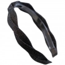 Fashion Headband Toothed Antiskid Hair Hoop Hair Accessories(Glossy Black Silk)