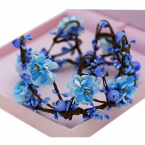 The Bride Adorn Article Female Simulation Wreath Crown Crown Headdress(Blue)