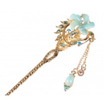 Bridal Headdress Hair Ornaments Handmade Classical Hairpin, Blue Flower