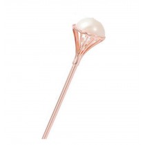 Classical Style Bead Hairpin Metal Rhinestones Hair Decoration, Rose Gold