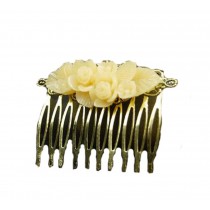 Classical Style Hair Comb Metal Yellow Flower Hair Decor Chic Hair Comb