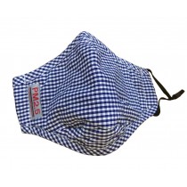 PM2.5 Adults Cotton Mask For Anti-smog with Activated Carbon (Blue Checkered)