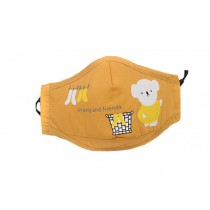 PM2.5 Kids Cotton Mask For Anti-smog with Activated Carbon (Yellow Bear)