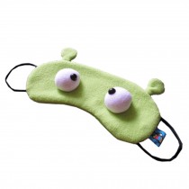 Set of 2 Creative Cartoon Eye Mask Funny Soft Eyeshade, Grass Green