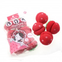 [Set of 2]Creative 6 PCS Home DIY Hair Rollers Strawberry Ball Hair Styling Tool