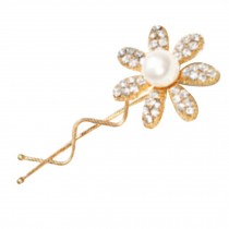 3 Pcs Lady's Flower Pattern Headdress Diamond Beads Hairpin