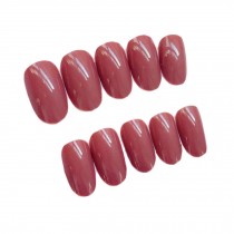 2 Box Simple Style Brick Red Artificial False Nails Tips Fake Nails Decoration