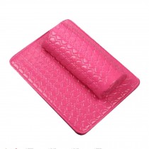 Nail Art Arm Rest Holder PU Leather Soft Hand Cushion Pillow & Pad Rest Rose Red