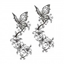 Butterfly Tattoos Stickers Fashion Tattoo Design Unisex Fake Body Tattoos Black