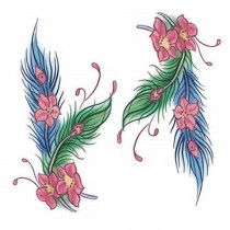 Fashion Tattoo Design Colored Feathers Fake Body Tattoos Temporary Tattoos