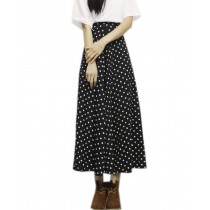 Cute Polka Dot Maxi Skirt for Women High Waisted Long Skirt Medium