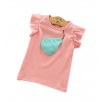 Toddler Girls Pink Beads Sleeveless T-Shirt, 3-4 Yrs