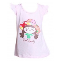 Cute Girls Pink Cartoon T-shirt, 7-8 Yrs